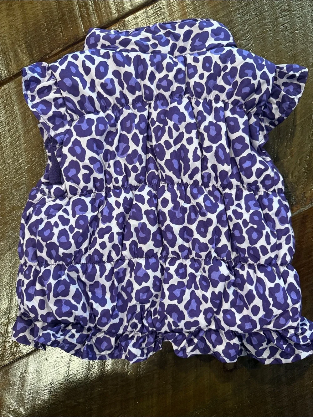 The Children's Place Purple Leopard Print Puffer Vest 18/24 months